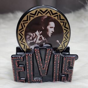 Elvis Presley Ceramic Black, Red & Gold Salt & Pepper Shaker Set
